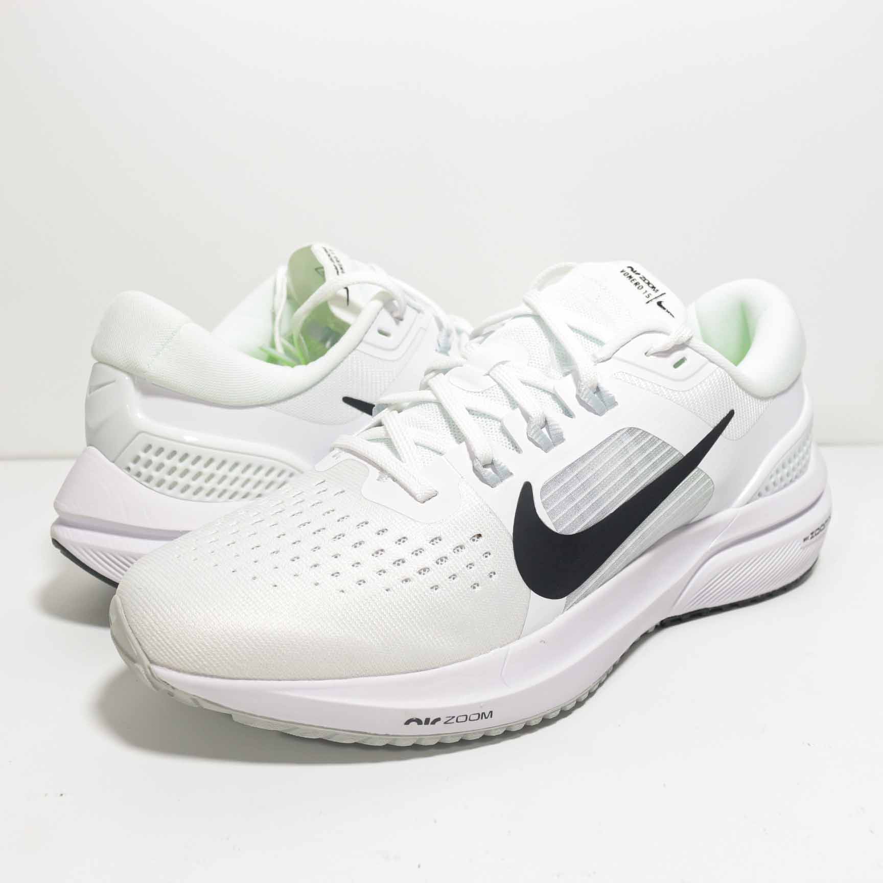 NIKE Air ZoomVomero 15 White Black Swoosh Shoes - Click Image to Close